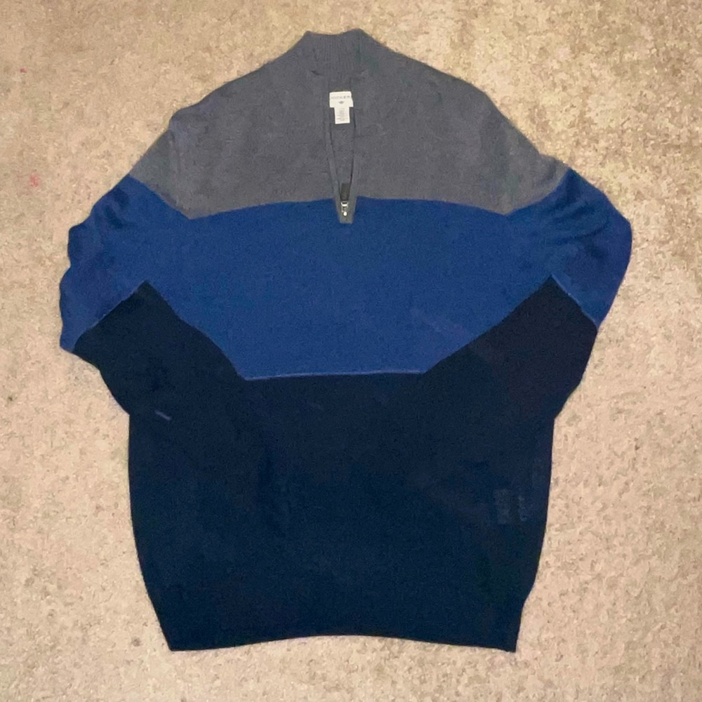 Men's Dockers Comfort Touch Classic-Fit Colorblock Quarter-Zip Sweater Size L